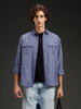 Wrogn Men's Casual Comfort Fit Double Pocket Shirt | Grey