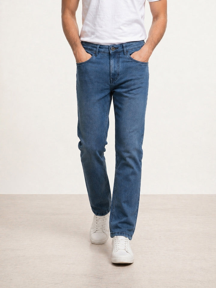 Solid Slim Fit Denim Jeans | Blue