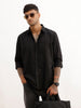 Solid Regular Fit Full Sleeve Shirt | Black