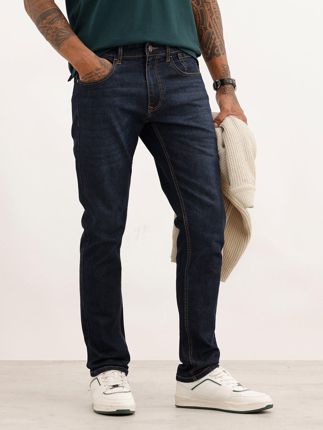 Faded Slim Fit Denim Jeans | Blue