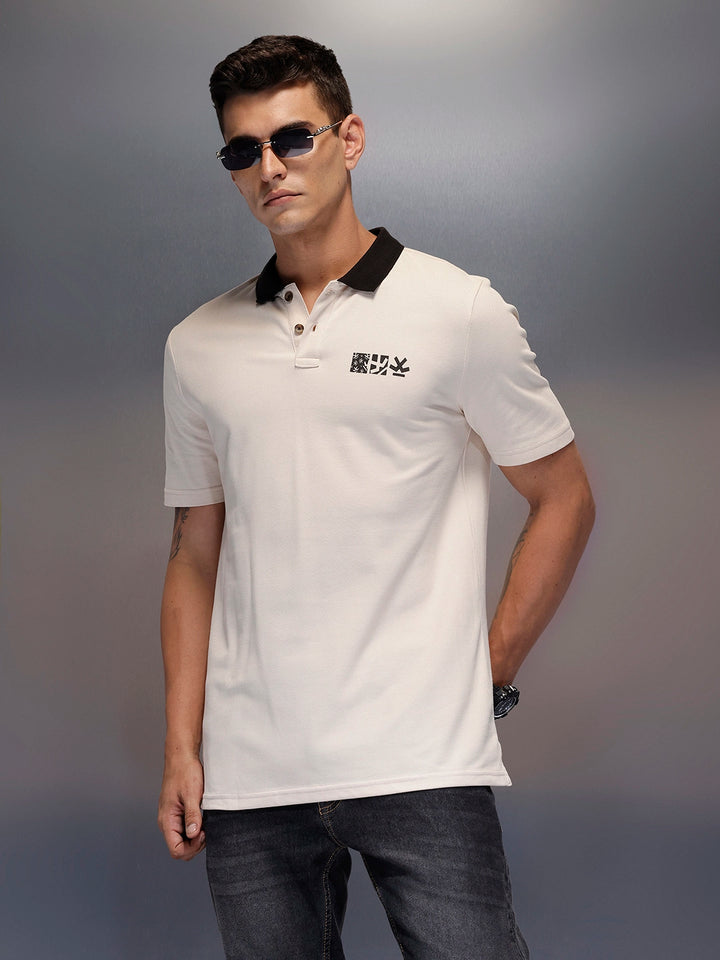 Men's contrast trim polo | Beige
