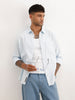 Textured Regular Fit Full Sleeve Shirt | Blue