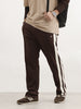 Relaxed Fit Single Double Strip Jogger | Brown