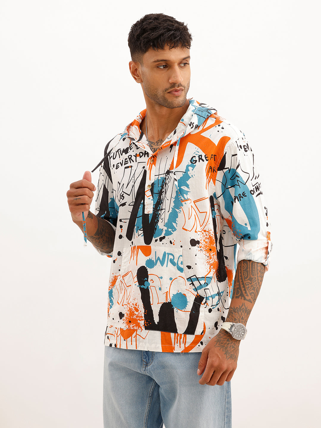 Regular Fit AOP Hoodie | Multicolour