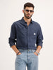 Oversized Solid Double Pocket Shirt | Blue