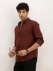 Solid Slim Fit Full Sleeve Shirt | Brown