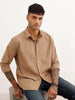 Solid Regular Fit Full Sleeve Shirt | Khaki