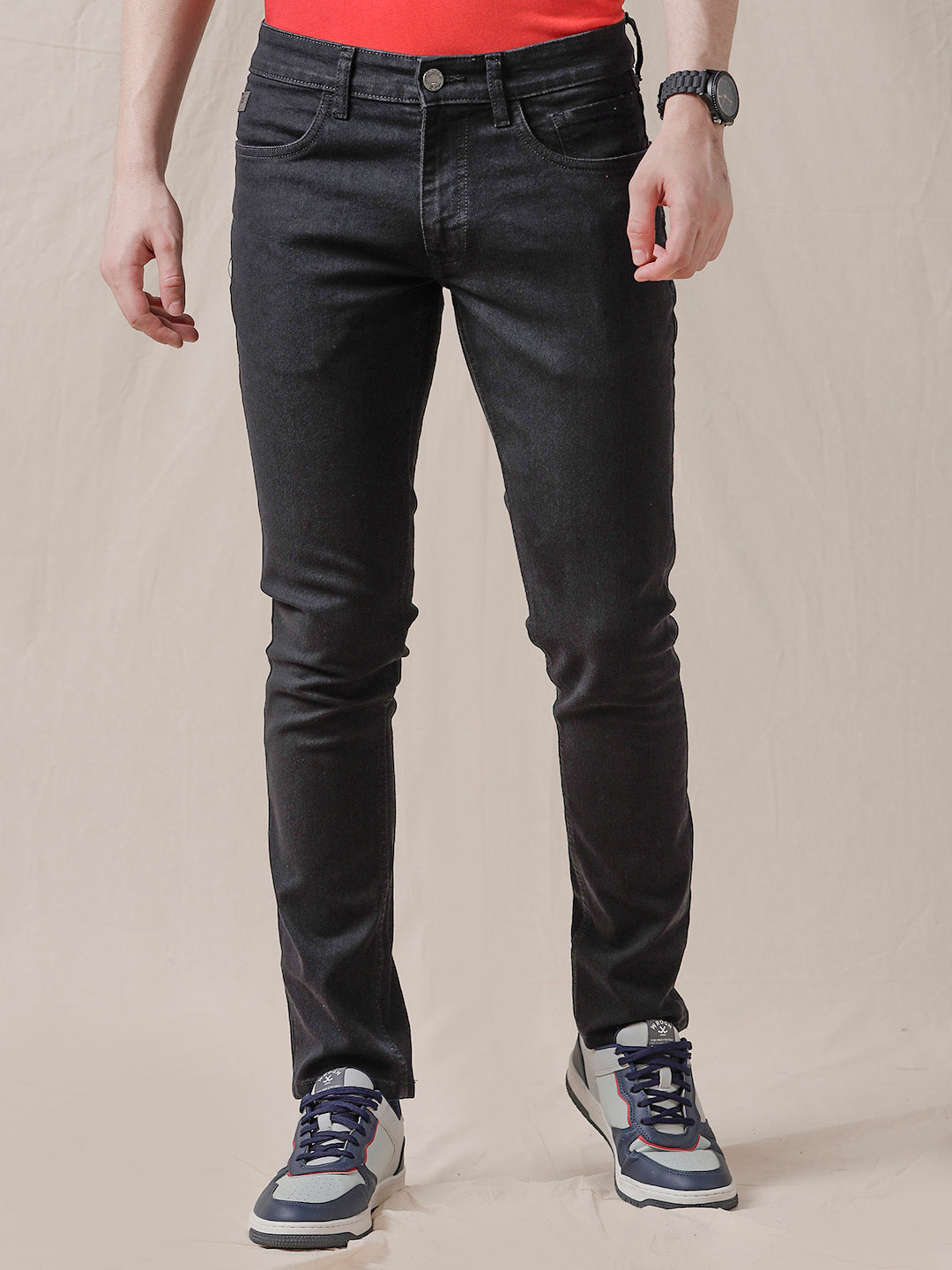 Solid Black Slim Fit Jeans