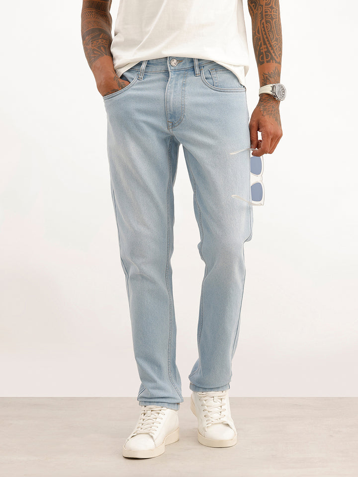 Solid Slim Fit Denim Jeans | Blue