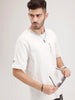 Oversized Embroidered Patch Pocket | White