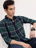 Regular Fit Checkered Shirt | Dark Green