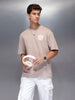 Men’s oversized graphic tee | Beige