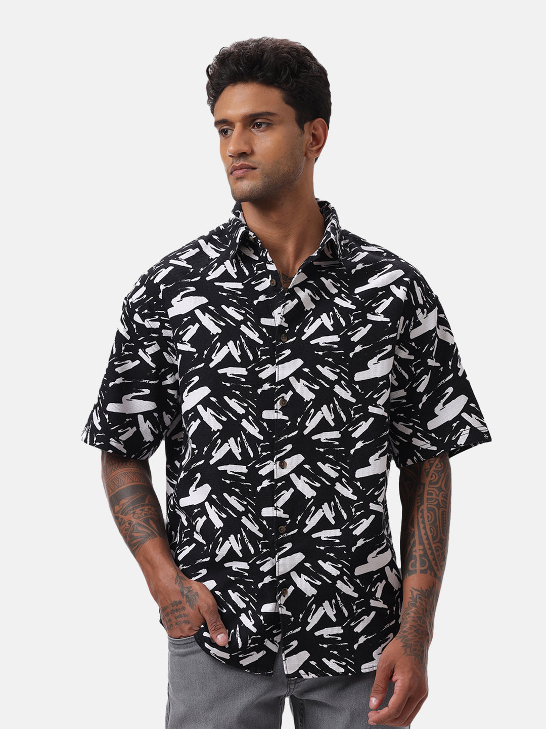 Black Graphic AOP Shirt