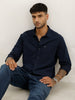 Solid Regular Fit Full Sleeve Shirt | Navy Blue