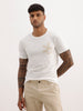 Slim Fit Placement Printed T-Shirt | Off White