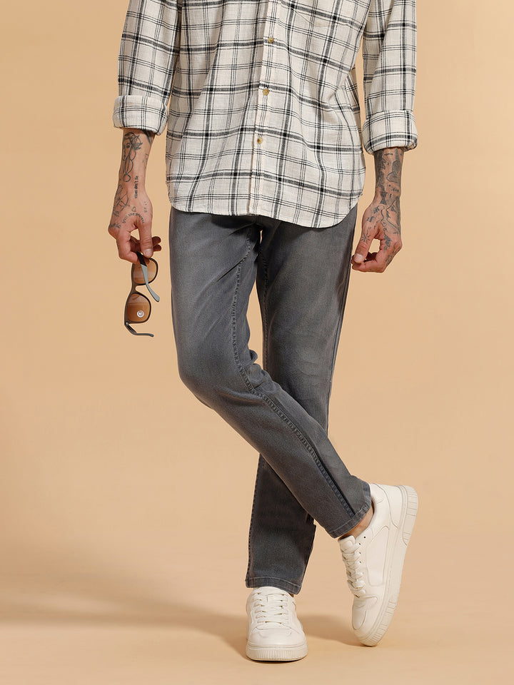Faded Slim Fit Jeans | Light Grey