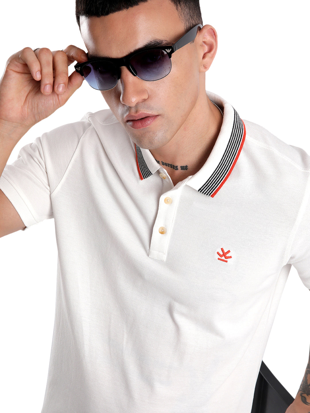 White Collar Tipped Polo T-Shirt