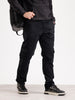 Solid Relaxed Fit Denim Cargo  | Black