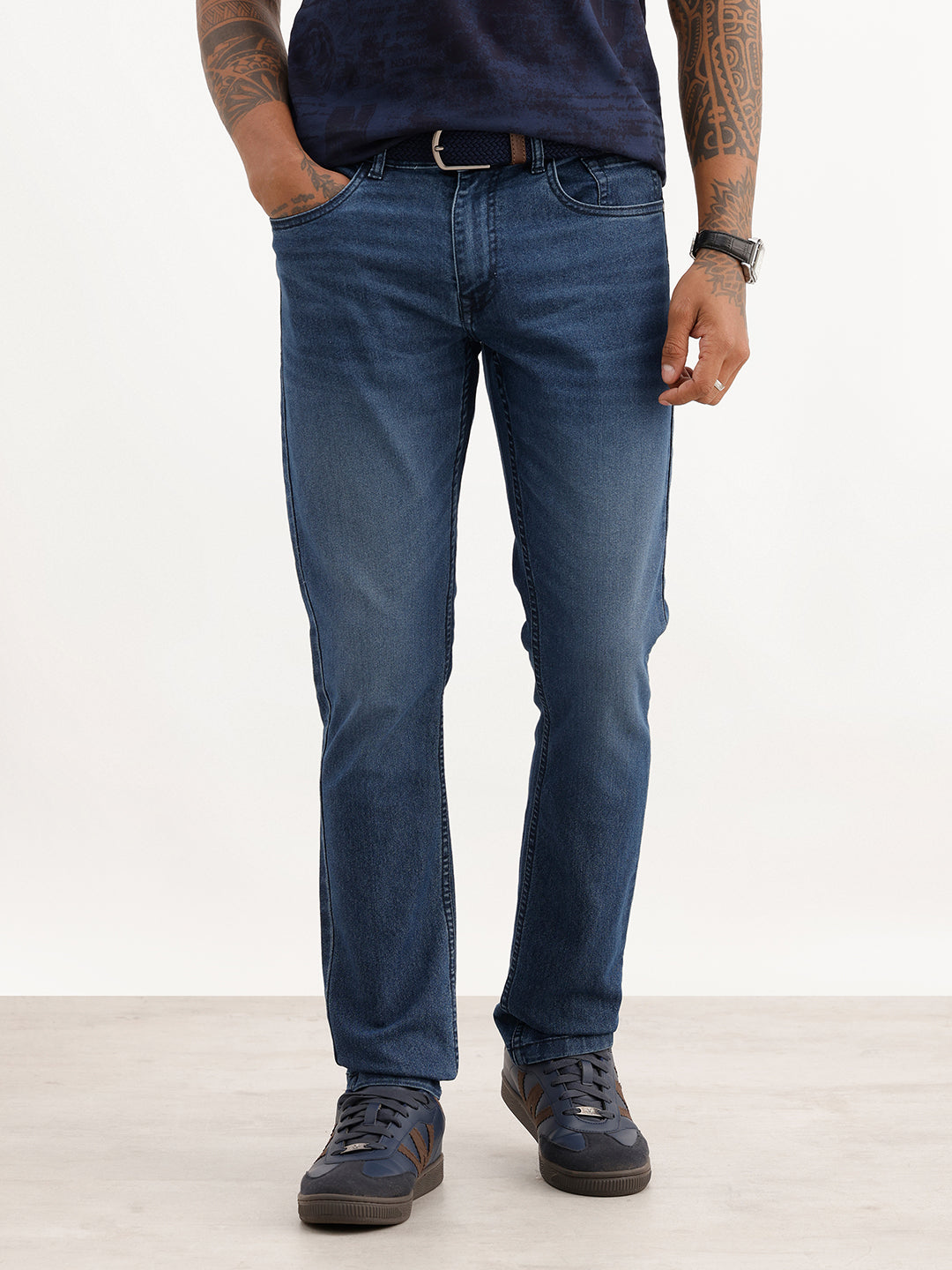 Solid Slim Fit Denim Jeans | Blue