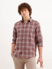 Slim Fit Checkered Shirt  | Peach