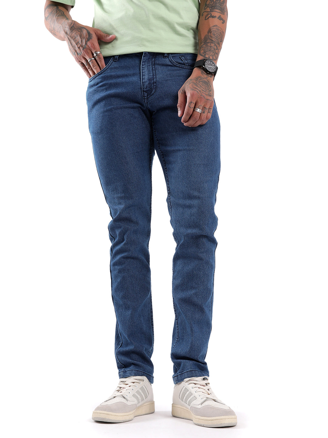 Classic Blue Twill Denim Jeans