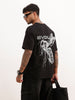 Oversized Back Printed T-Shirt | Black | WTS02HSOS1357S