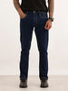 Slim Fit Contrast Stitch Denim Jeans | Dark Blue