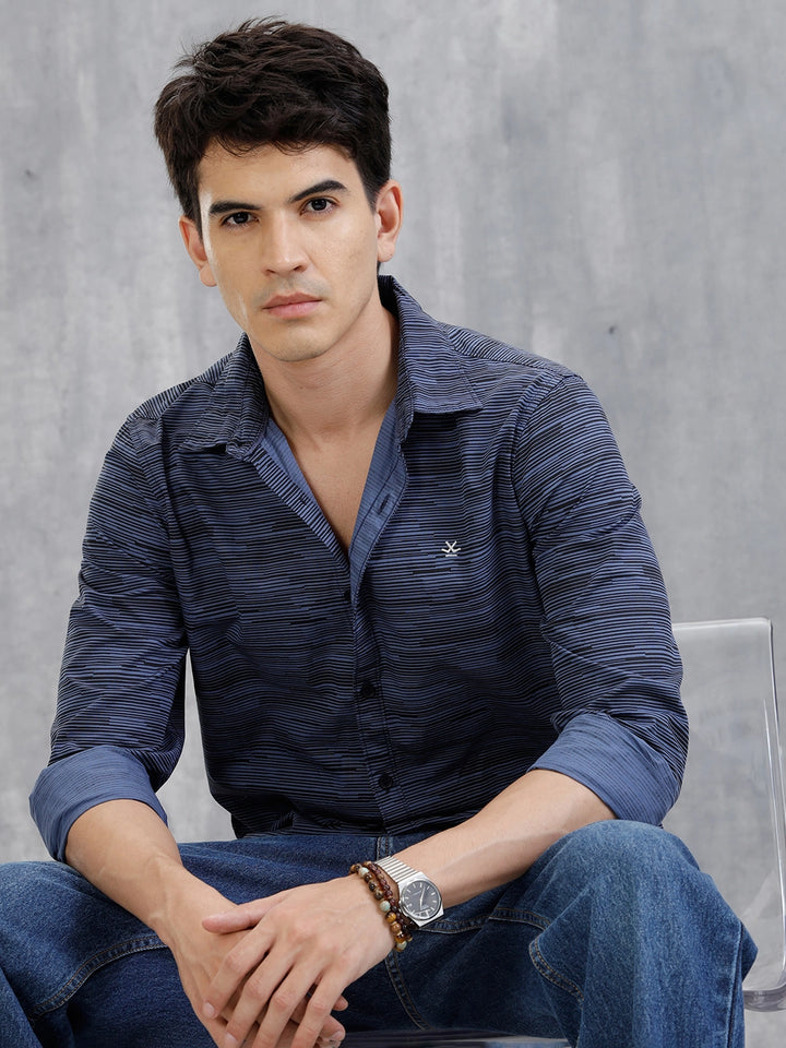 Striped AOP Shirt | Blue