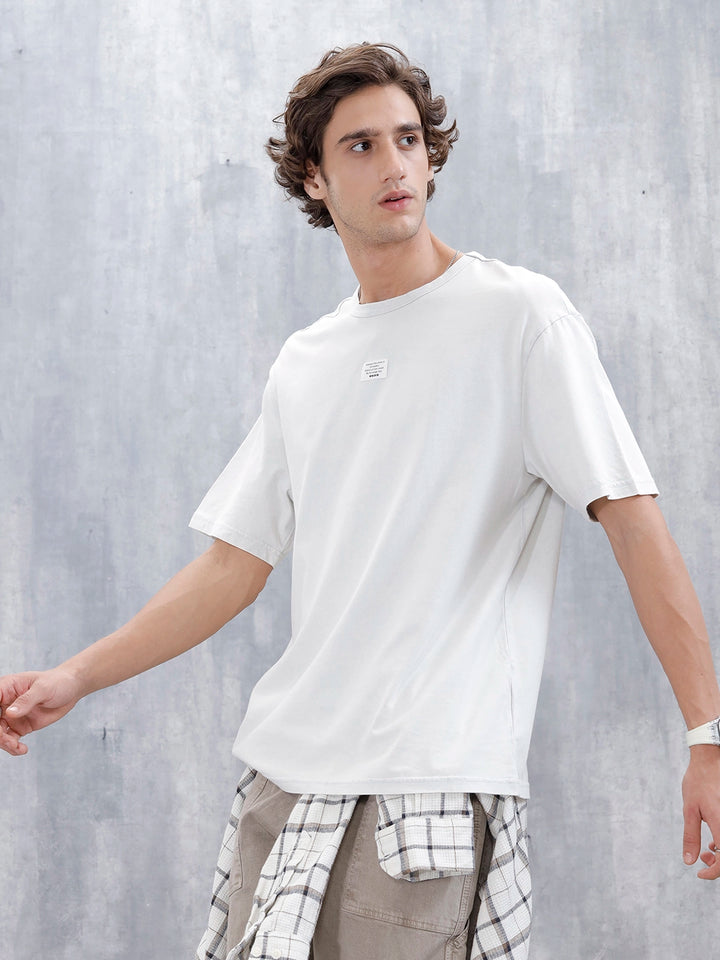 Wrogn Men's Oversized Printed Graphic T-Shirt | Grey