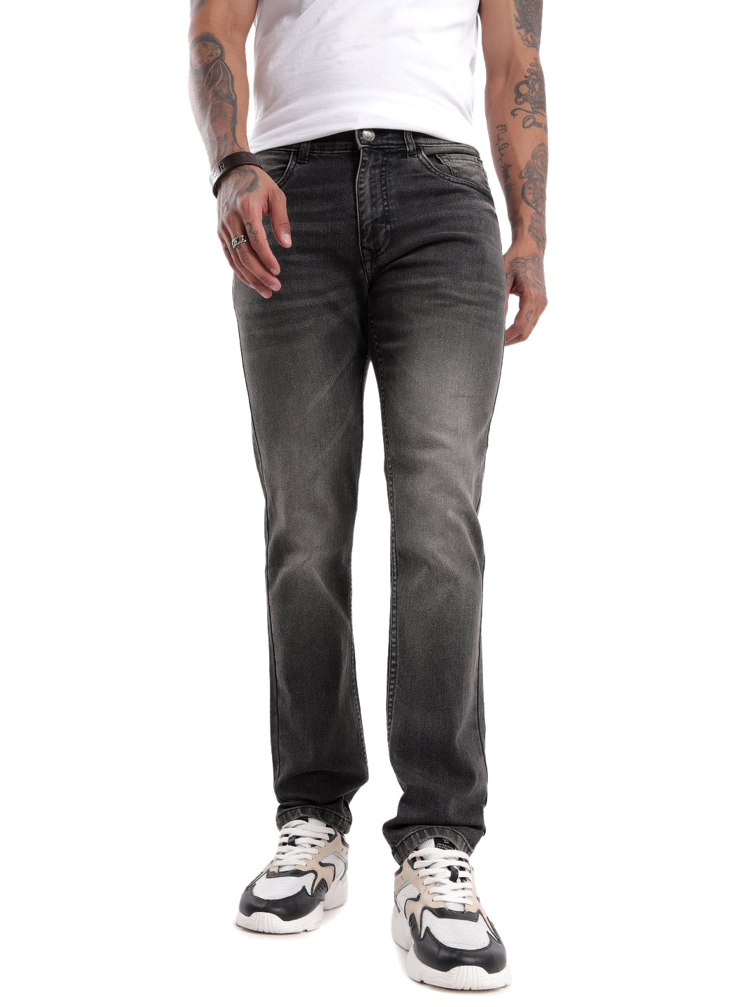 Urban Washed Black 5 Pocket Jeans