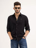 Textured Men's Casual Slim Fit Shirt | Black