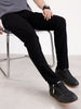 Solid Slim Tapered Denim Jeans  | Black