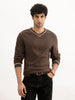 Classic Tipping Knitted Sweater | Brown