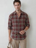 Slim Fit Checkered Shirt | Maroon