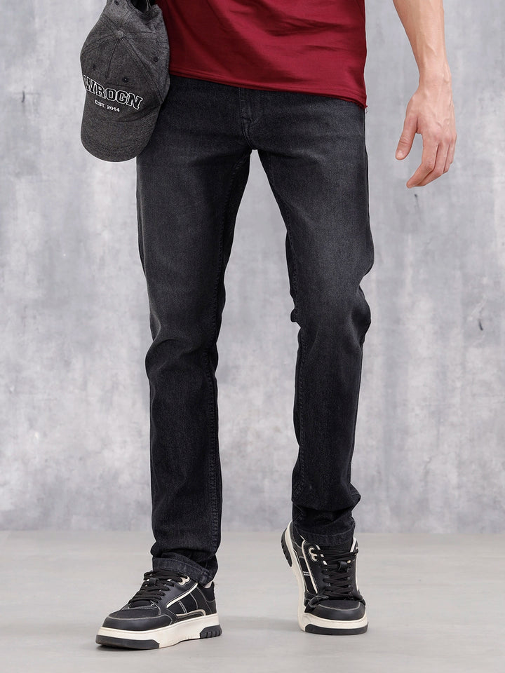 Men's Casual Slim Fit Jeans | Dark Stone