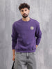 Metalic Foil Printed Sweatshirt | Purple