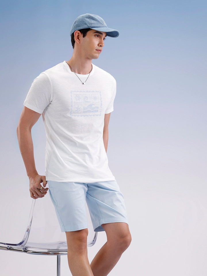 Slim Fit Textured T-Shirt  | Off White