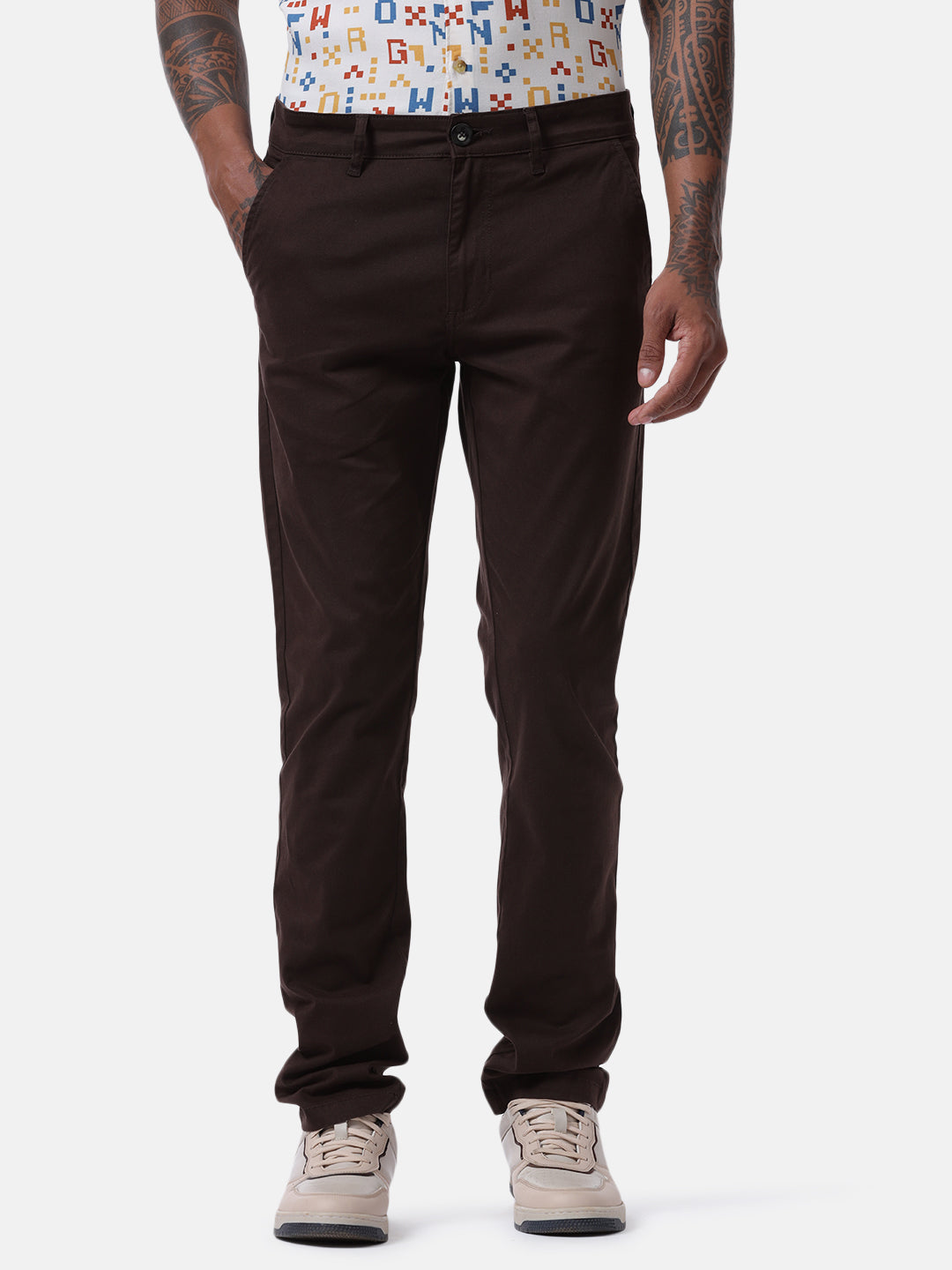 Dark Brown Slim Fit Trouser