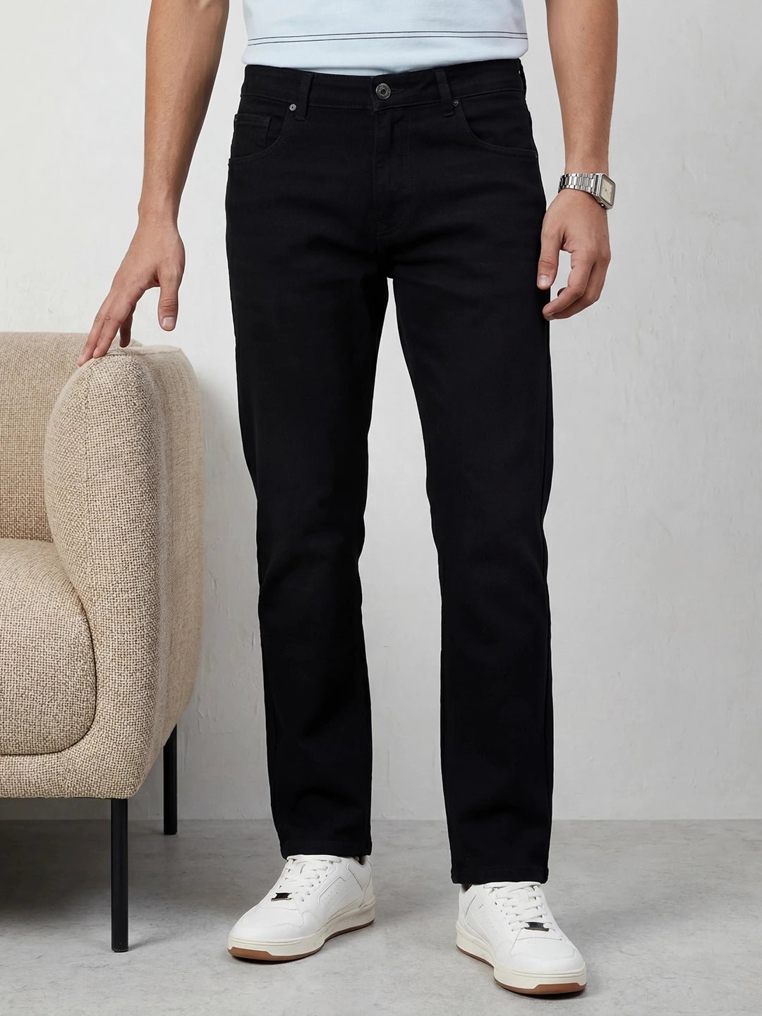 Solid Anti Fit Denim Jeans | Dark Blue
