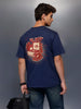 Classic Oversized Back Printed T-Shirt   |  Navy Blue