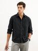 Regular Fit Striped Shirt  | Black