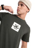 Premium Olive Foil Logo Printed T-Shirt