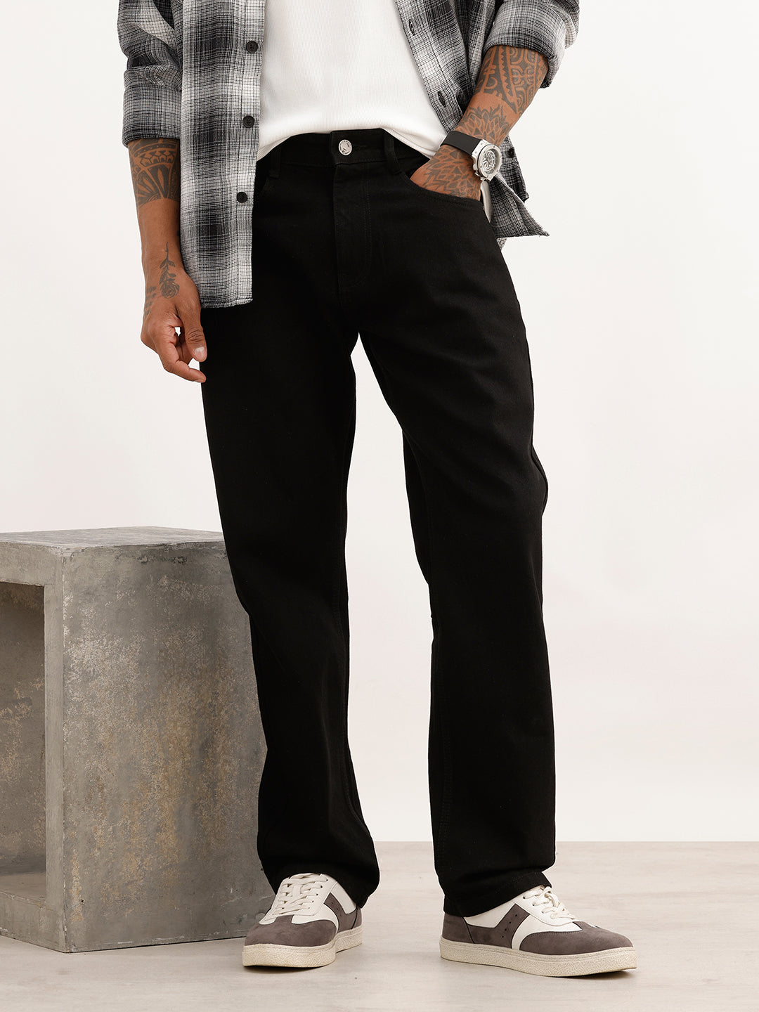 Solid Anti Fit Denim Jeans | Black