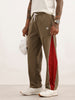 Classic Side Stripe Loose Fit Track Pant | Khaki