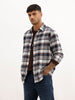 Slim Fit Flannel Full Sleeve Shirt | Navy Blue