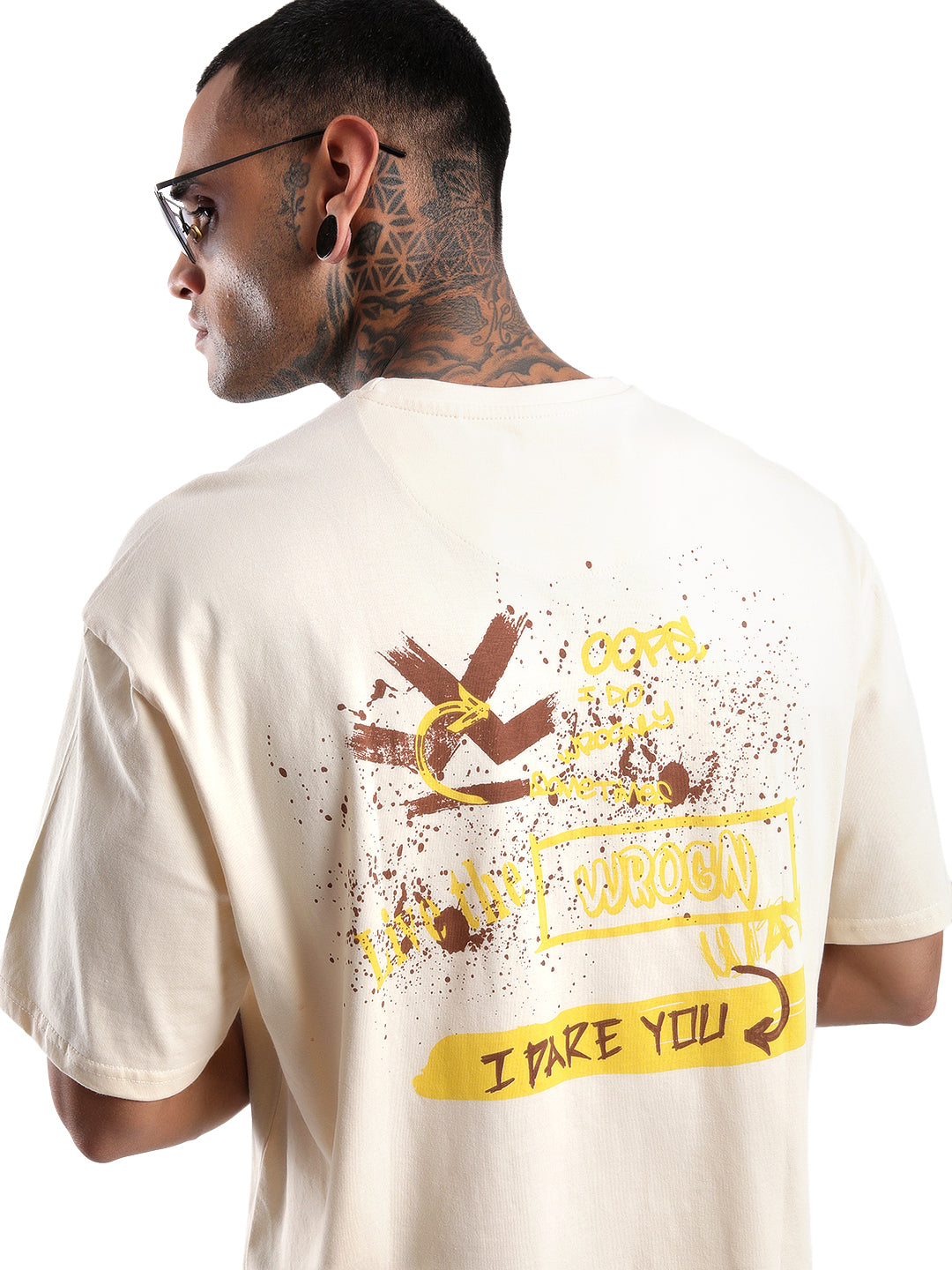 Dare You Beige Oversized T-Shirt