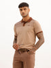 Regular Fit Placement Printed Polo T-Shirt | Light Brown
