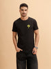 Sprayed Logo Printed T-Shirt | Black