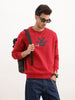 Comfort Fit Placement Printed Sweatshirt | Red | WVSS9026F