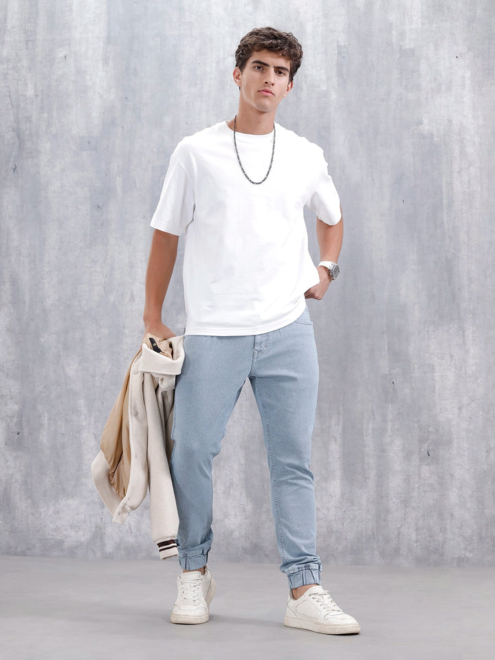Men'S Casual Jogger Fit Jeans  | Light Blue